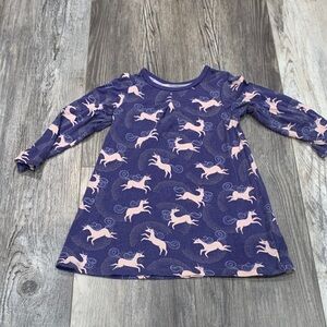 Silkberry Purple Dress with Pink Unicorn Print